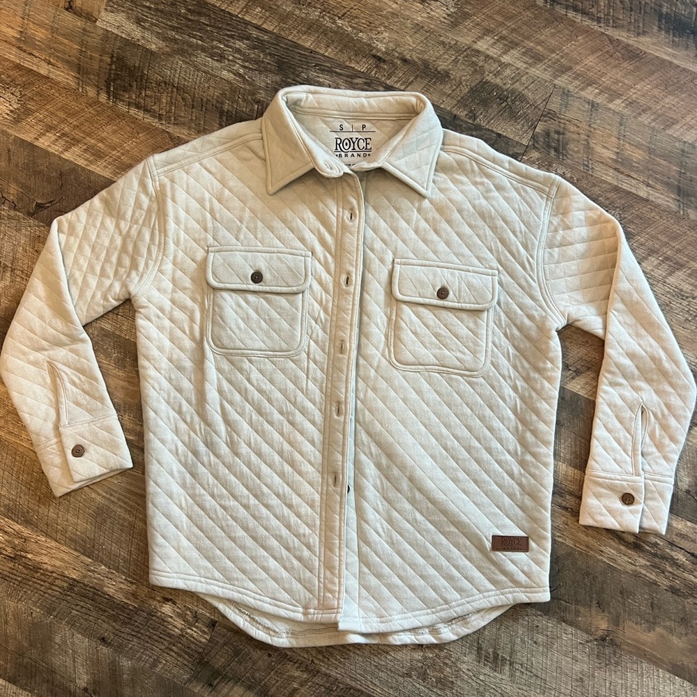 Royce Beige Quilted Button Down Shirt